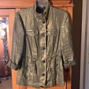 Inc  brand gold linen utility jacket XS